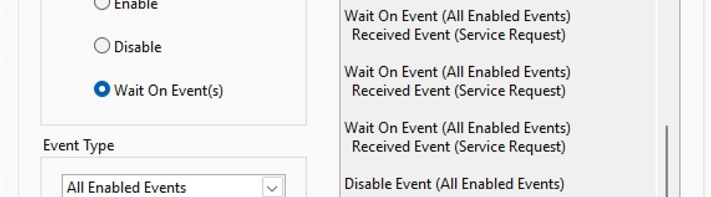 PST.. Experimental event / trigger support for Pico SCPI labTool - 6: Service Request from Instrument to LabVIEW flow