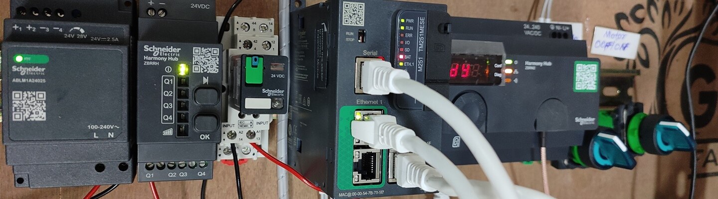 PLC and other instruments on the D-IN rack